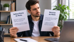 Qual a diferença entre defesa prévia e recurso de multa?